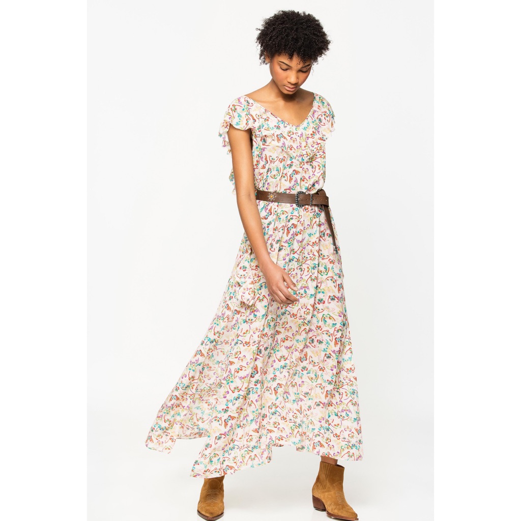 Zadig & Voltaire / Reen Butterfly-Print Maxi Dress Cream
